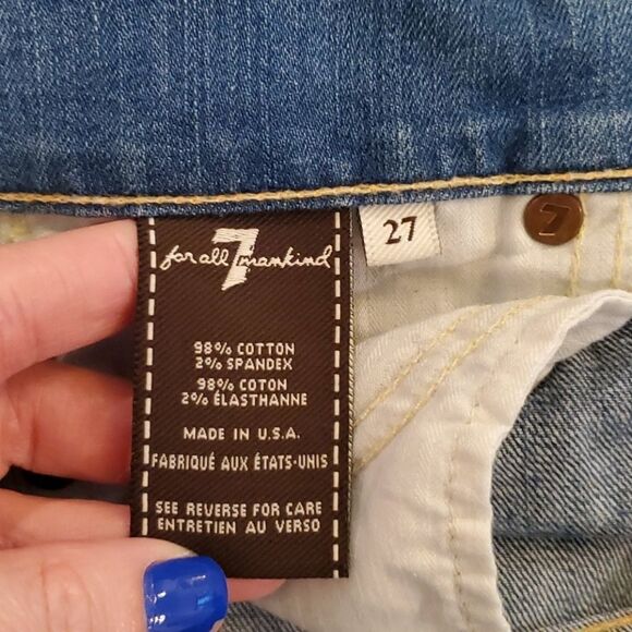 7 for all mankind skinny crop & roll jeans sz 27 - Picture 5 of 10